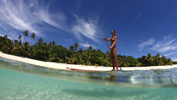 Paddle boarding på Fiji